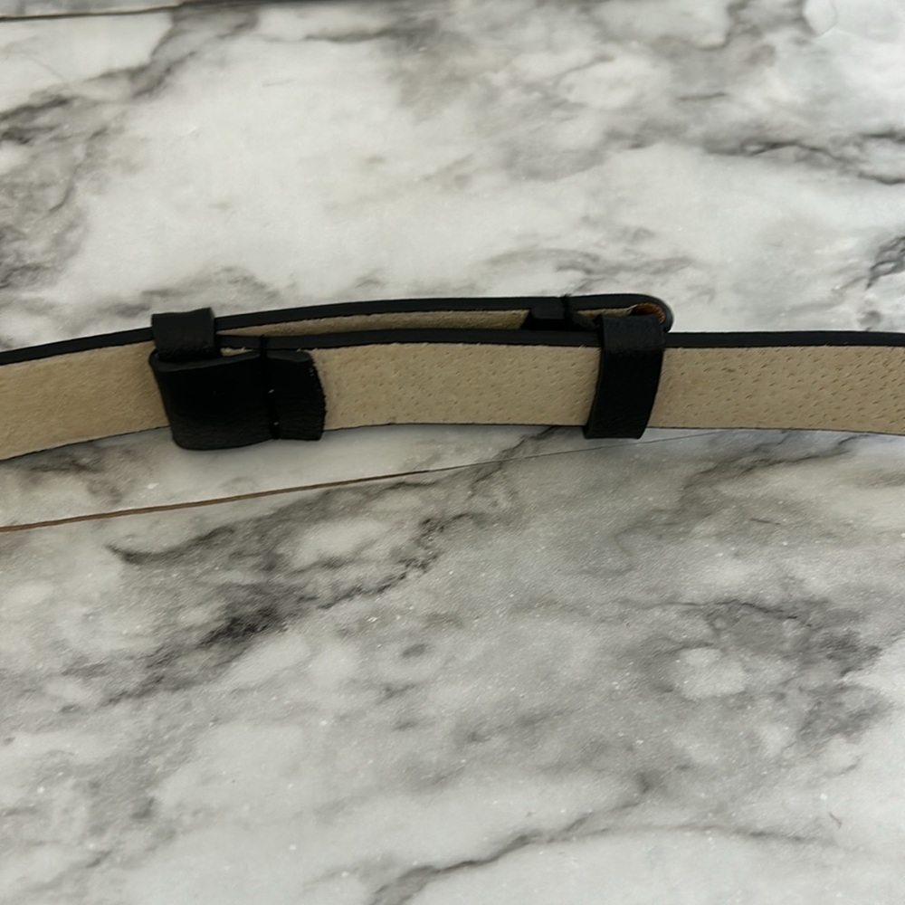 Chico’s Belt Genuine Leather black with silver buckle small medium adjustable - Picture 3 of 8